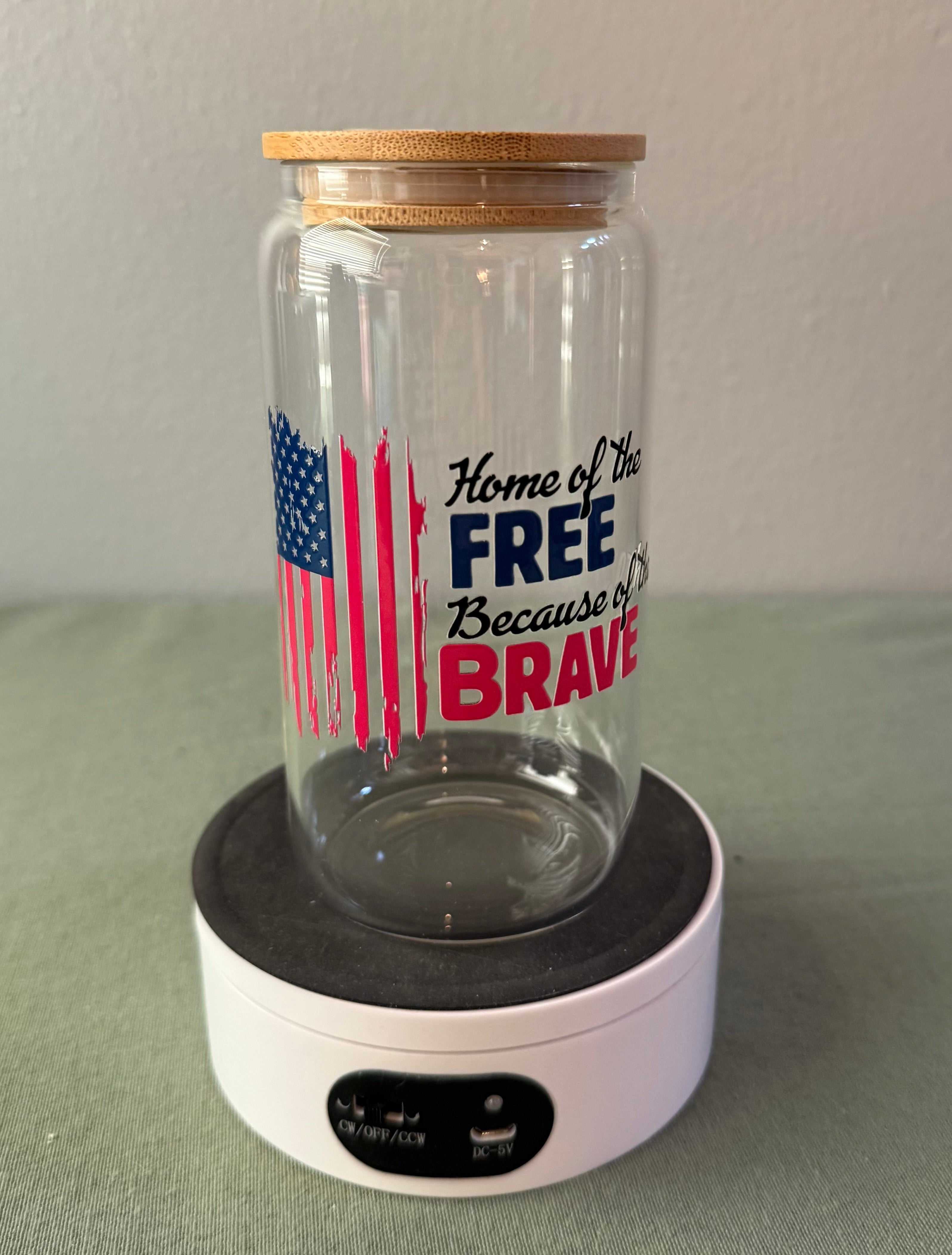 Home of the Free Glass Tumbler
