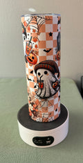 Orange Checked Ghost Tumbler