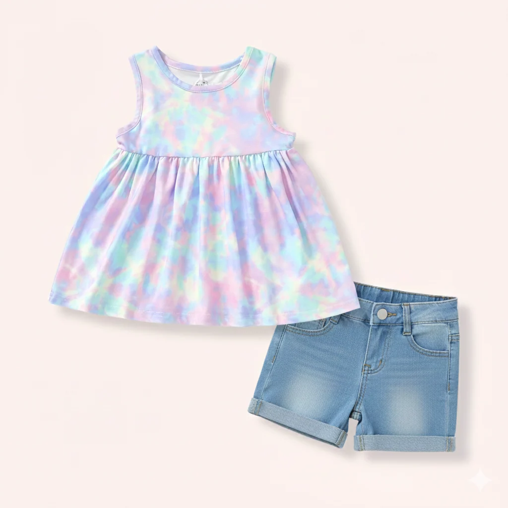 Cotton Candy Swirl- Denim Set