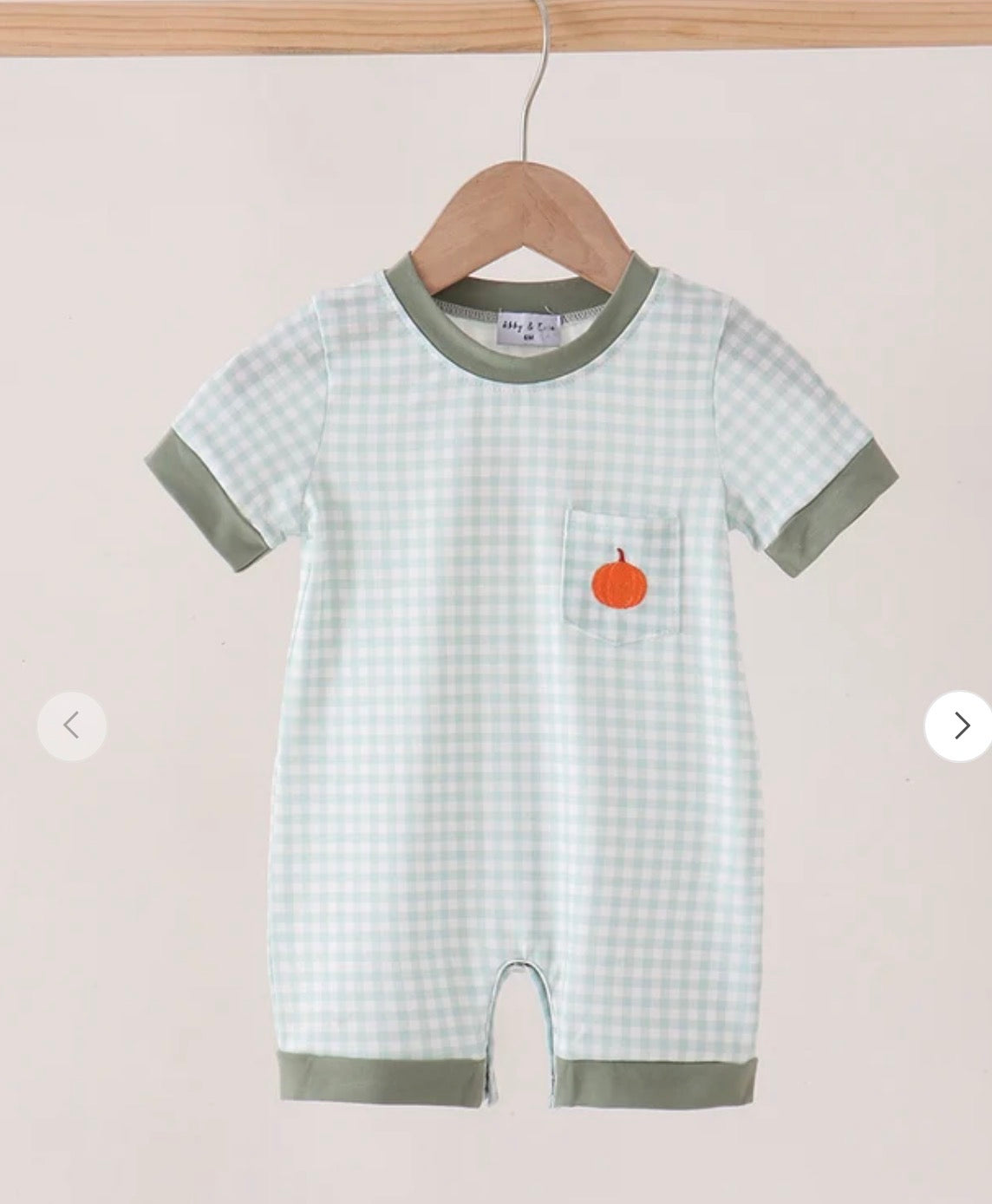 Sage Pumpkin Boy Romper