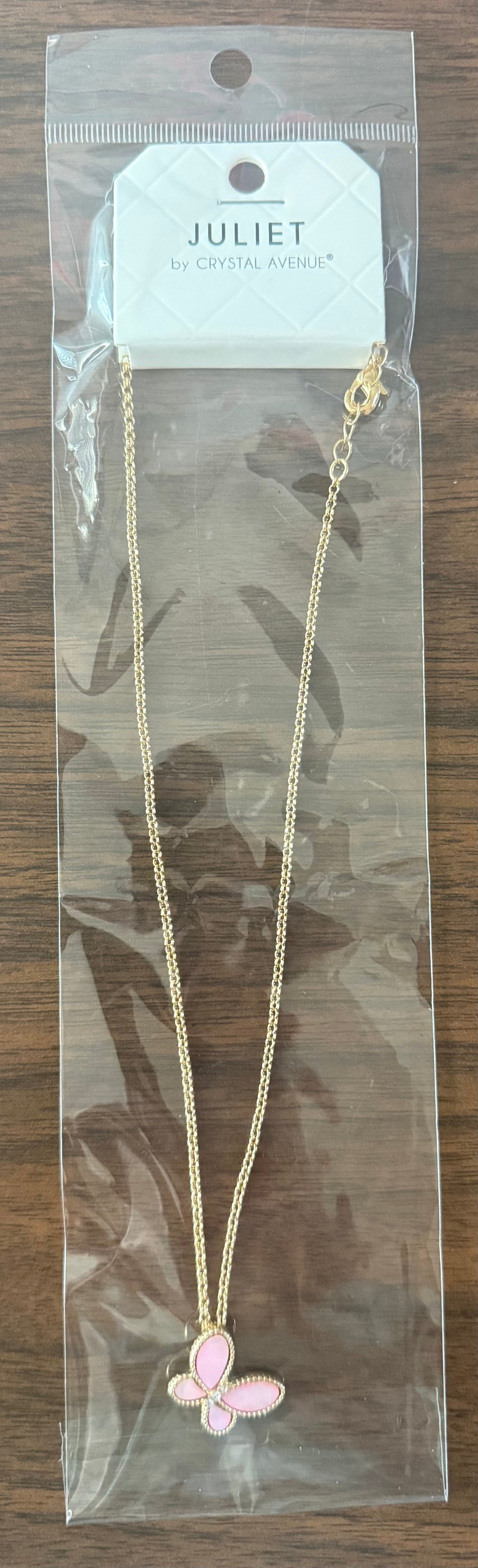 Pink Butterfly Necklace