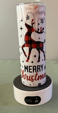 Plaid Red- Merry Christmas Deer 20 oz Tumbler