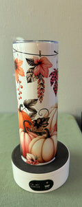 Fall Tumbler with Orange Flowers 20 oz