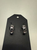 Silver Heart Hoops