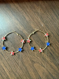 Cute 4th of July Hoop Earrings