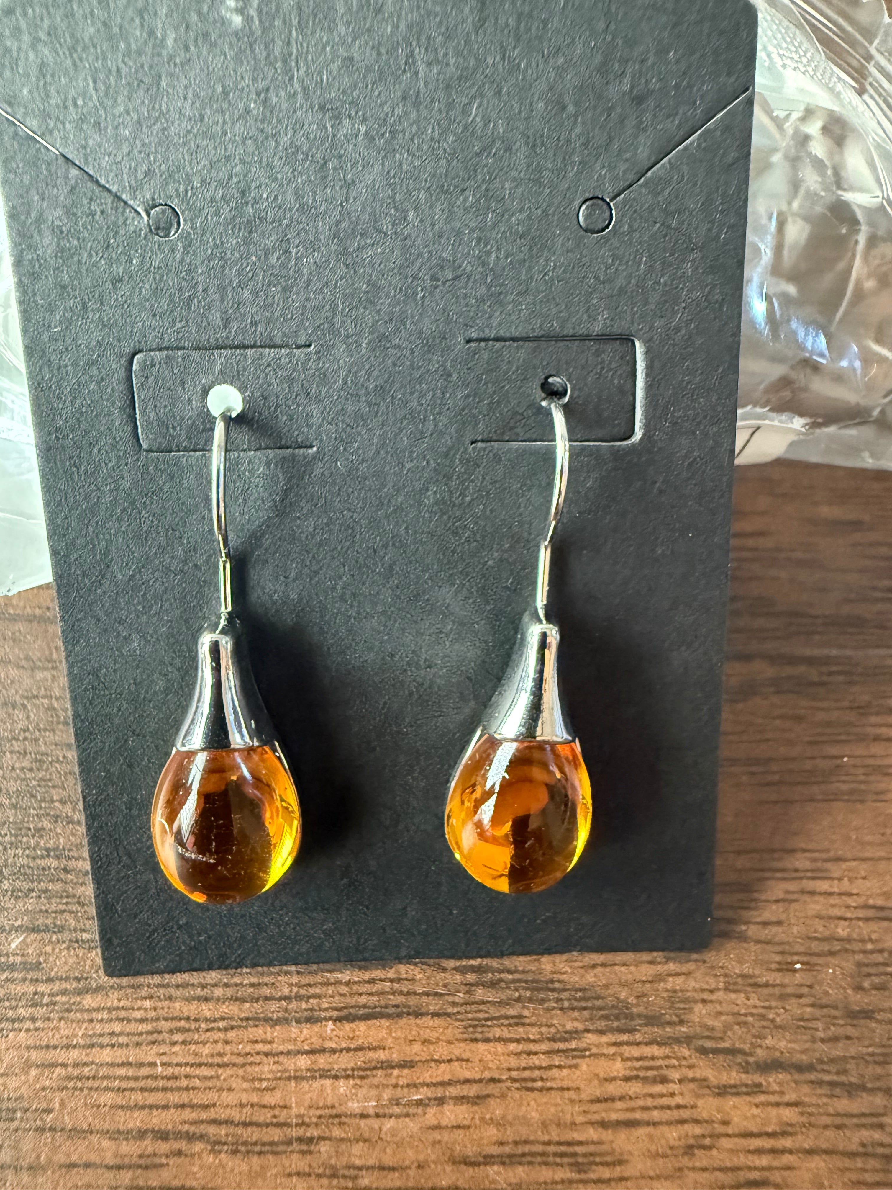 Trendy Sterling Silver Hypoallergenic Crystal Dangle Drop Earrings
