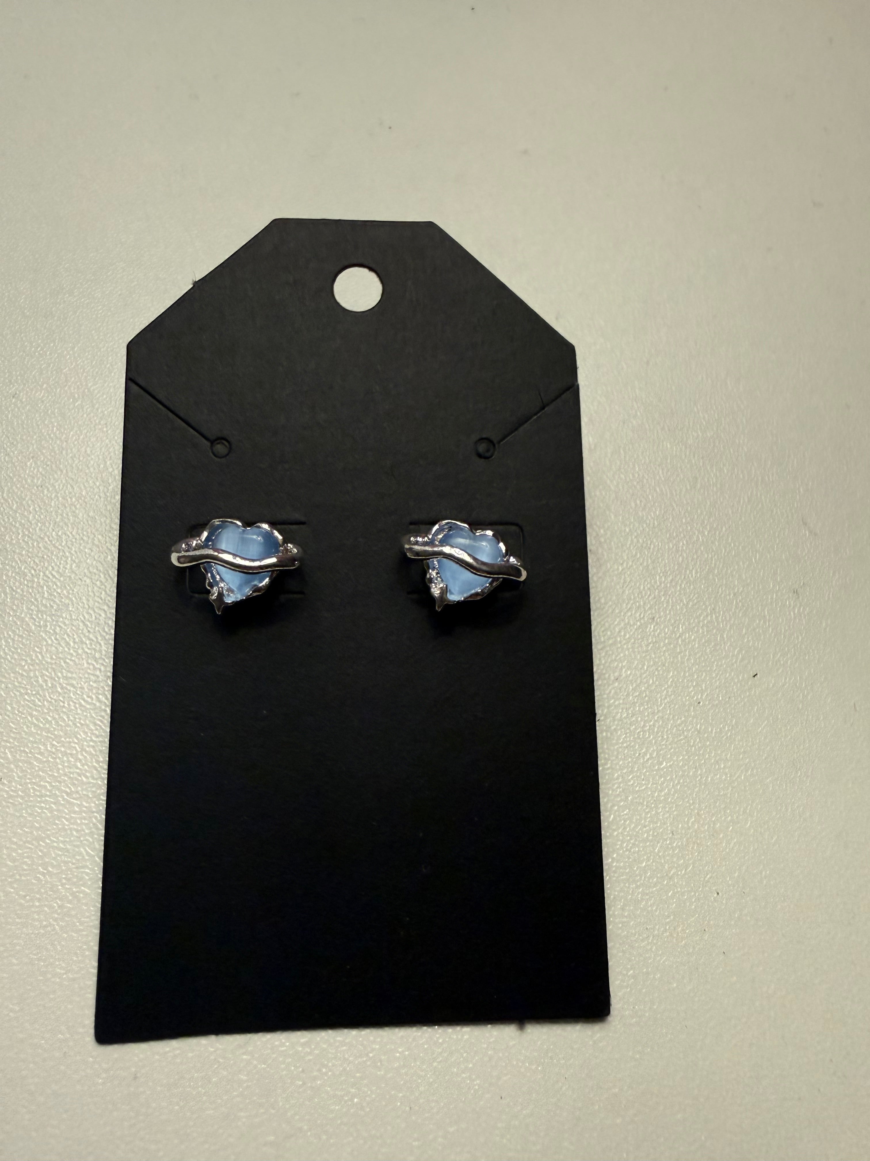 Blue Hearts with Silver