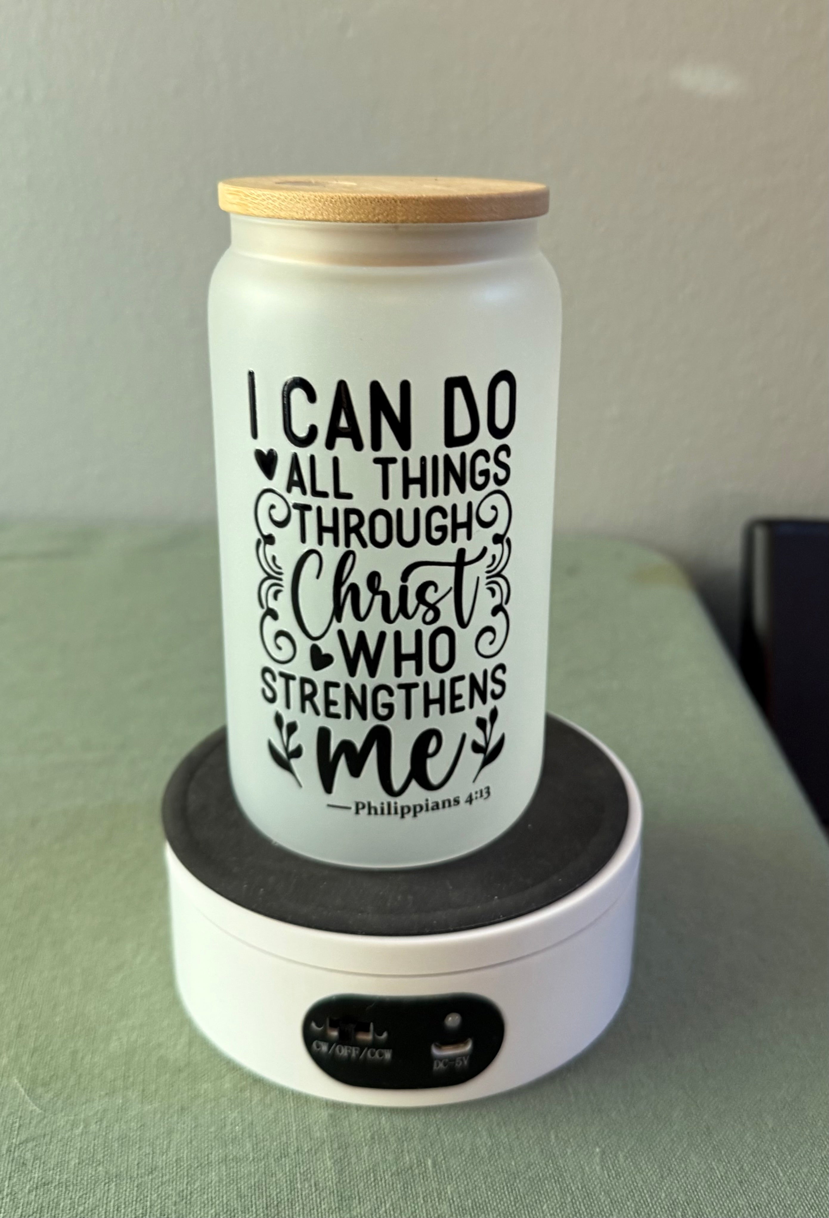 I Can Do All Things Christian Glass Tumbler