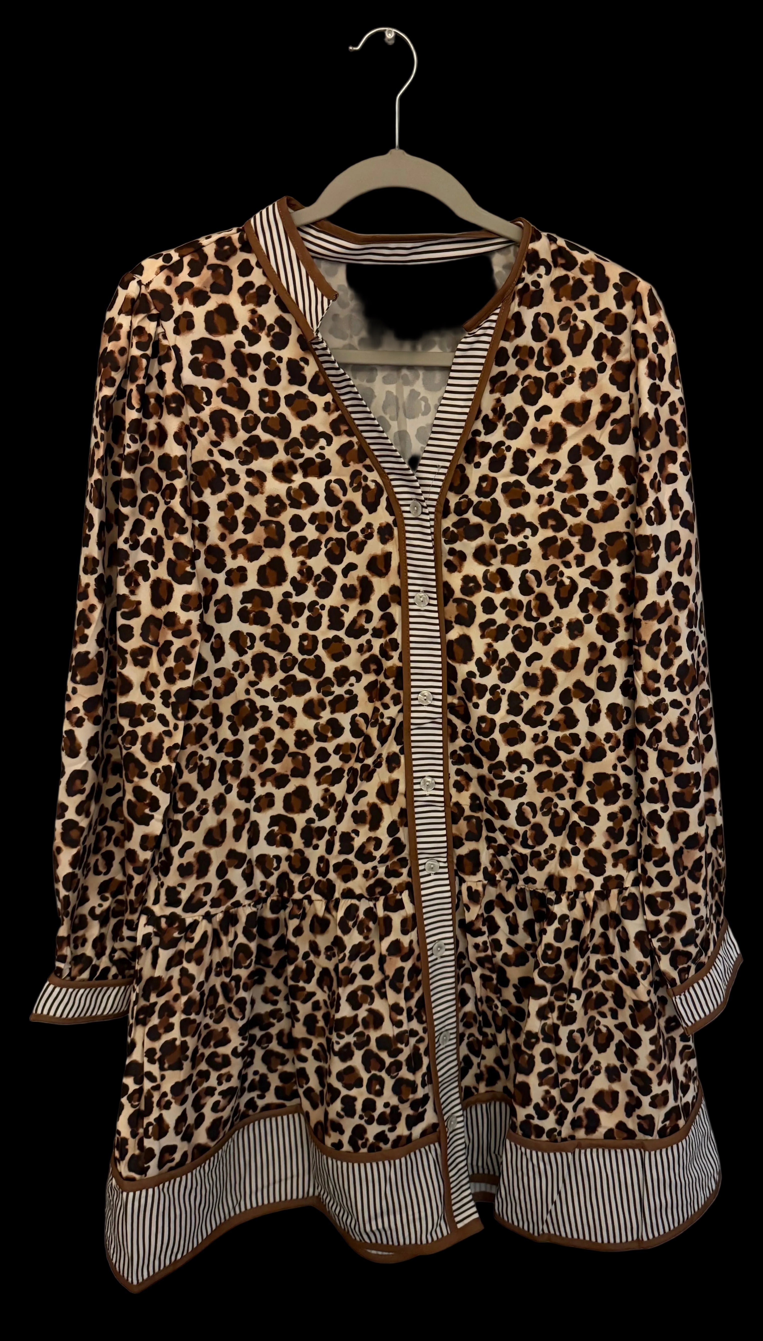 Wild at Heart Leopard Long Sleeve Button Dress