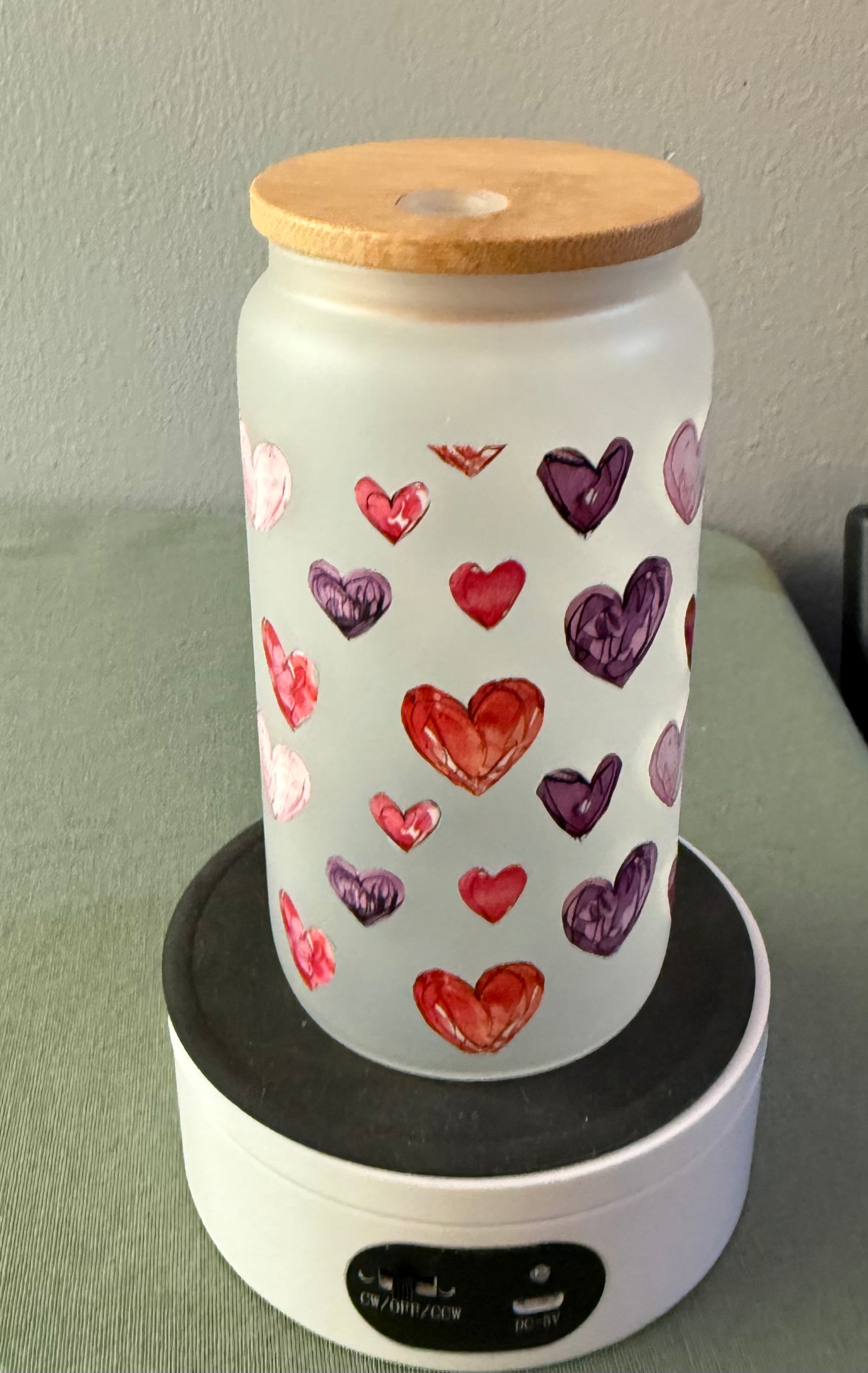 Valentines Hearts Glass Tumbler