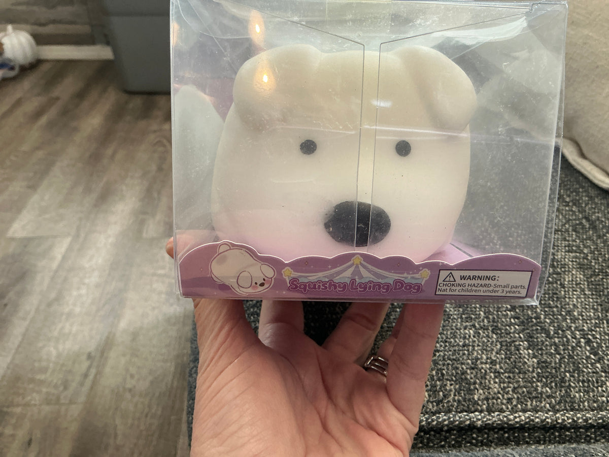 8” Jumbo White Puppy Dog Squishy