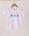 White Shirt with Blue Pumpkins