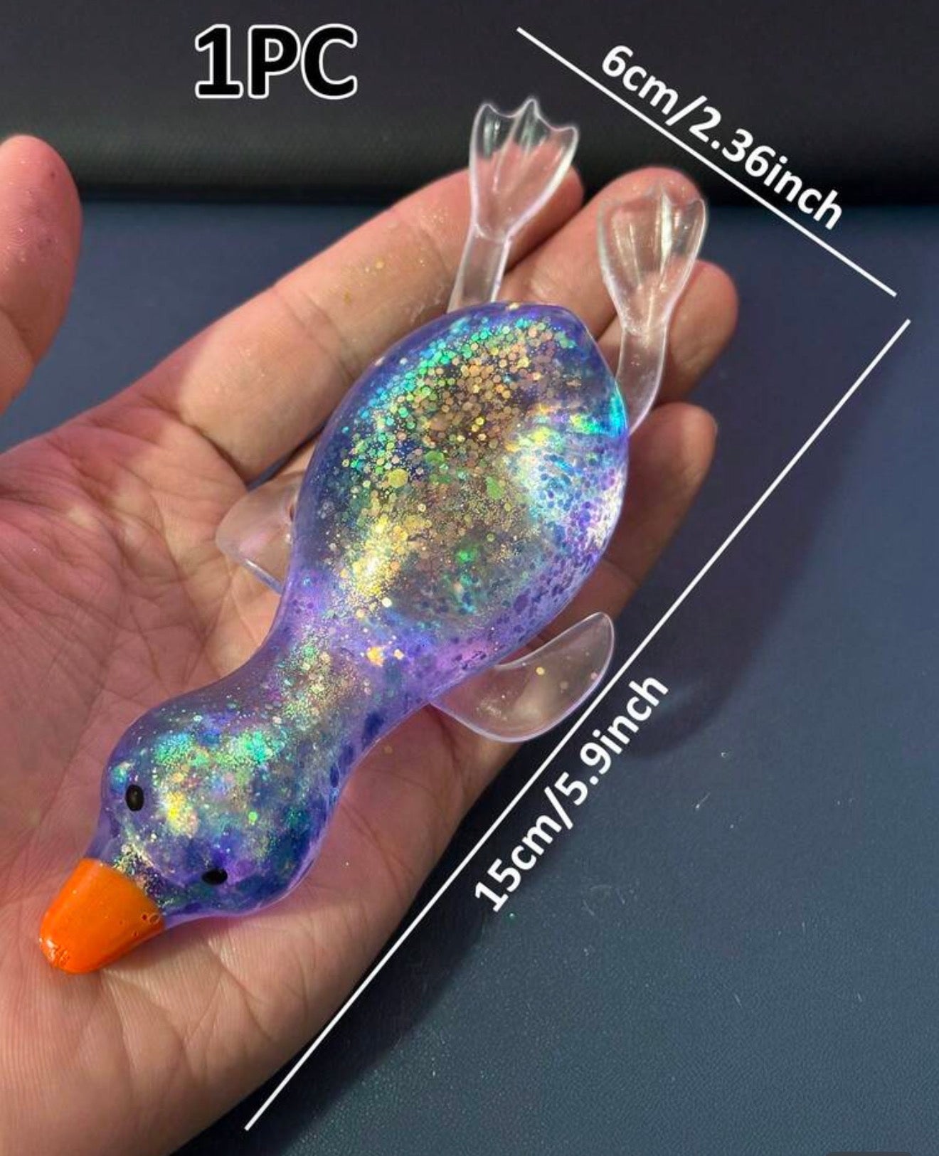 Purple Glitter Duck
