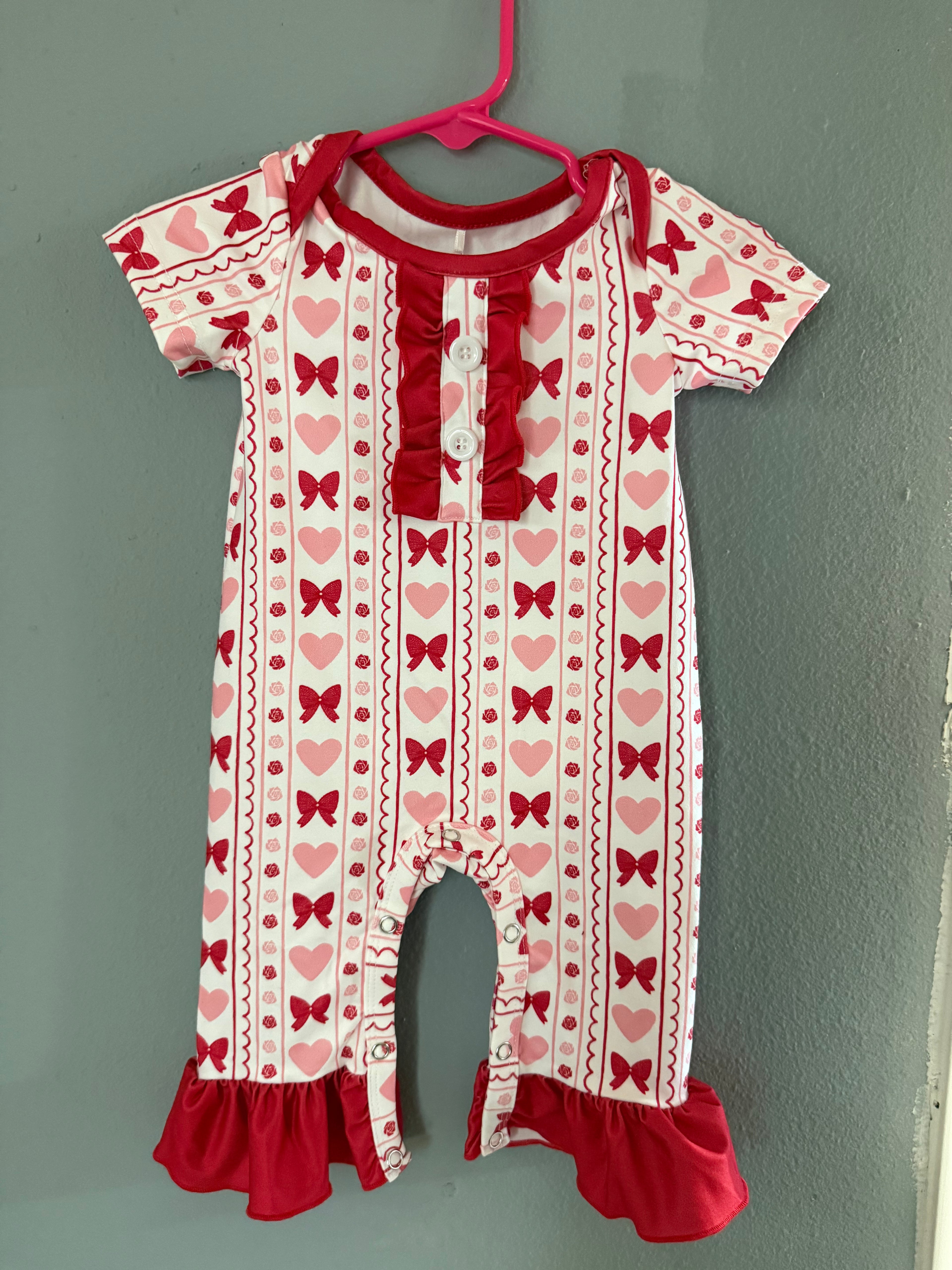 Sweetheart Bows-Romper