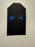 Blue Dainty Heart Earrings