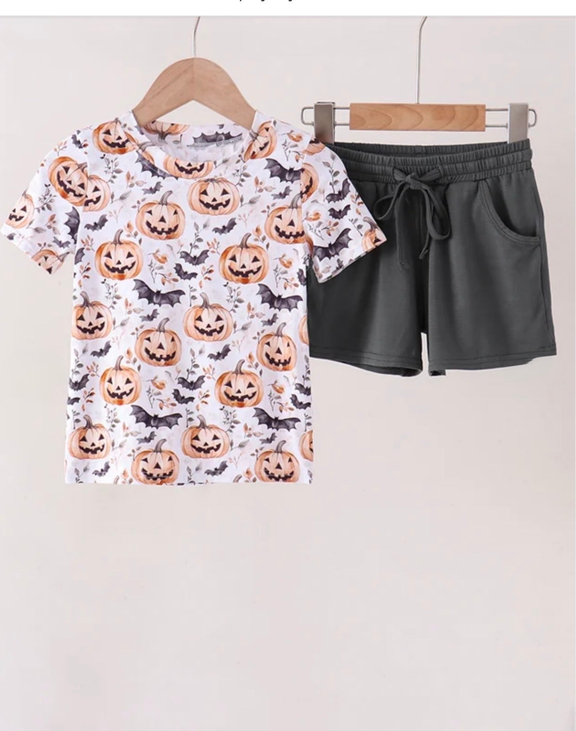 Grey Pumpkin Short Set- Boys
