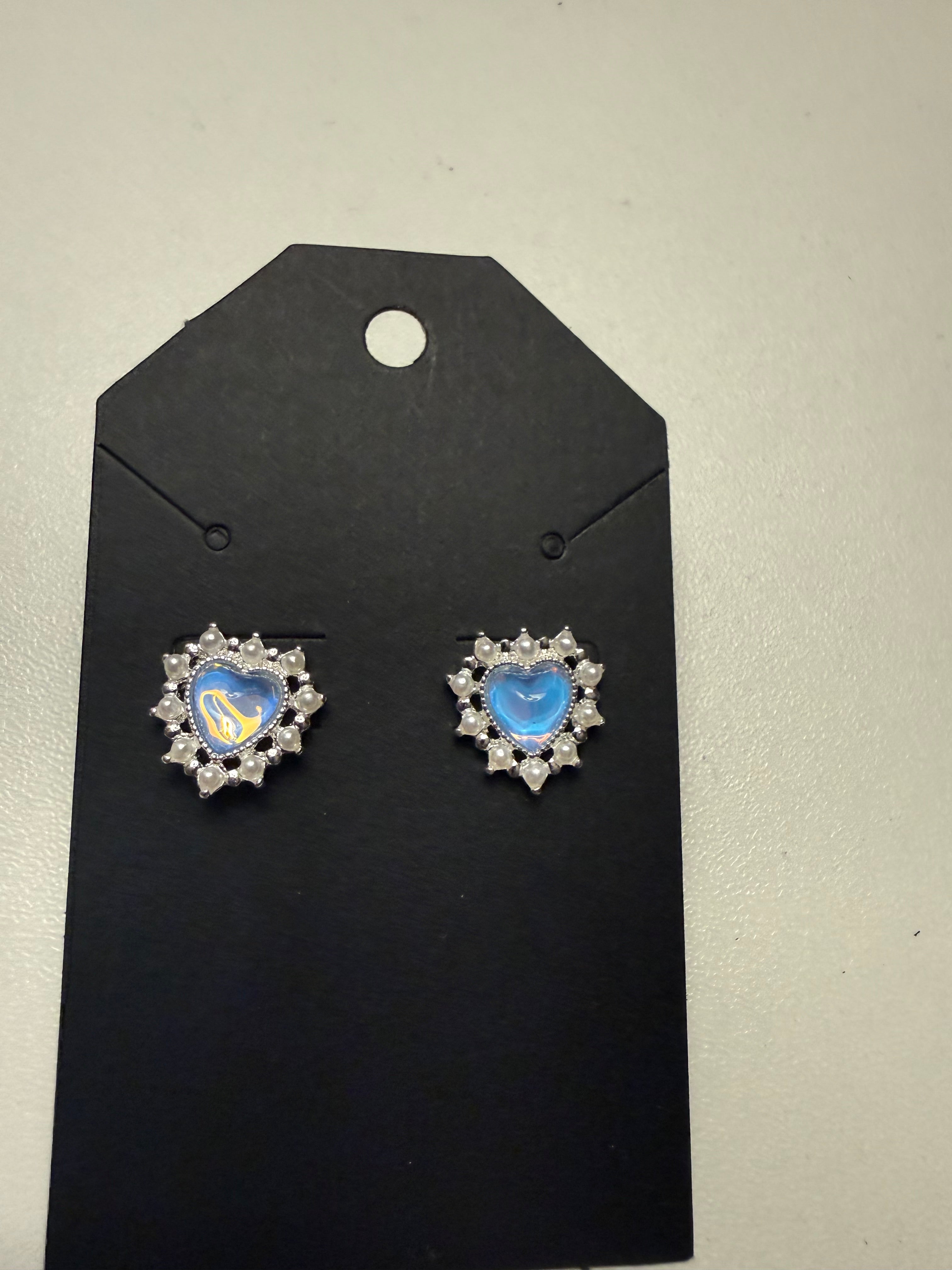 Blue Hearts with Pearls