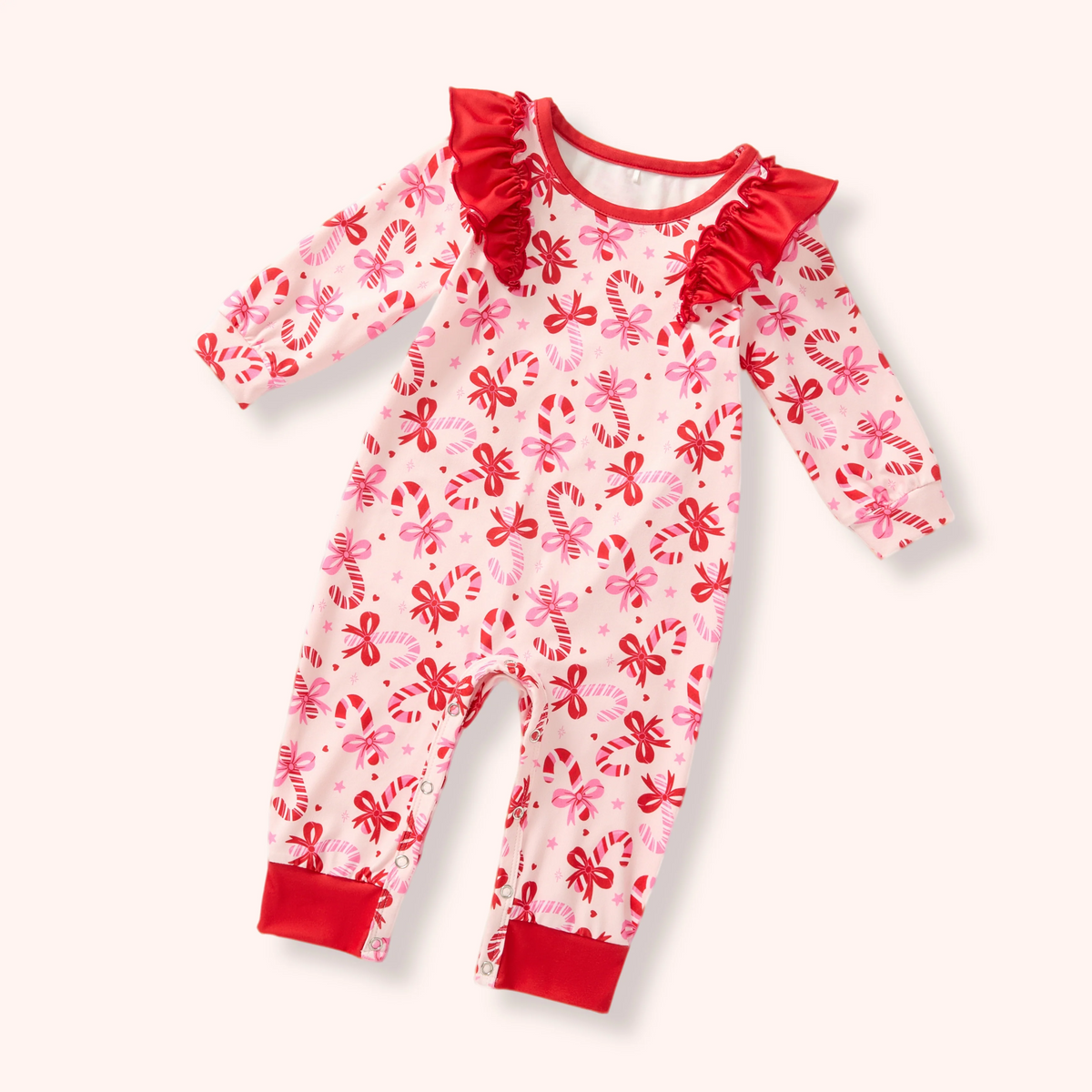 Candy Cane Cutie- Girl Romper