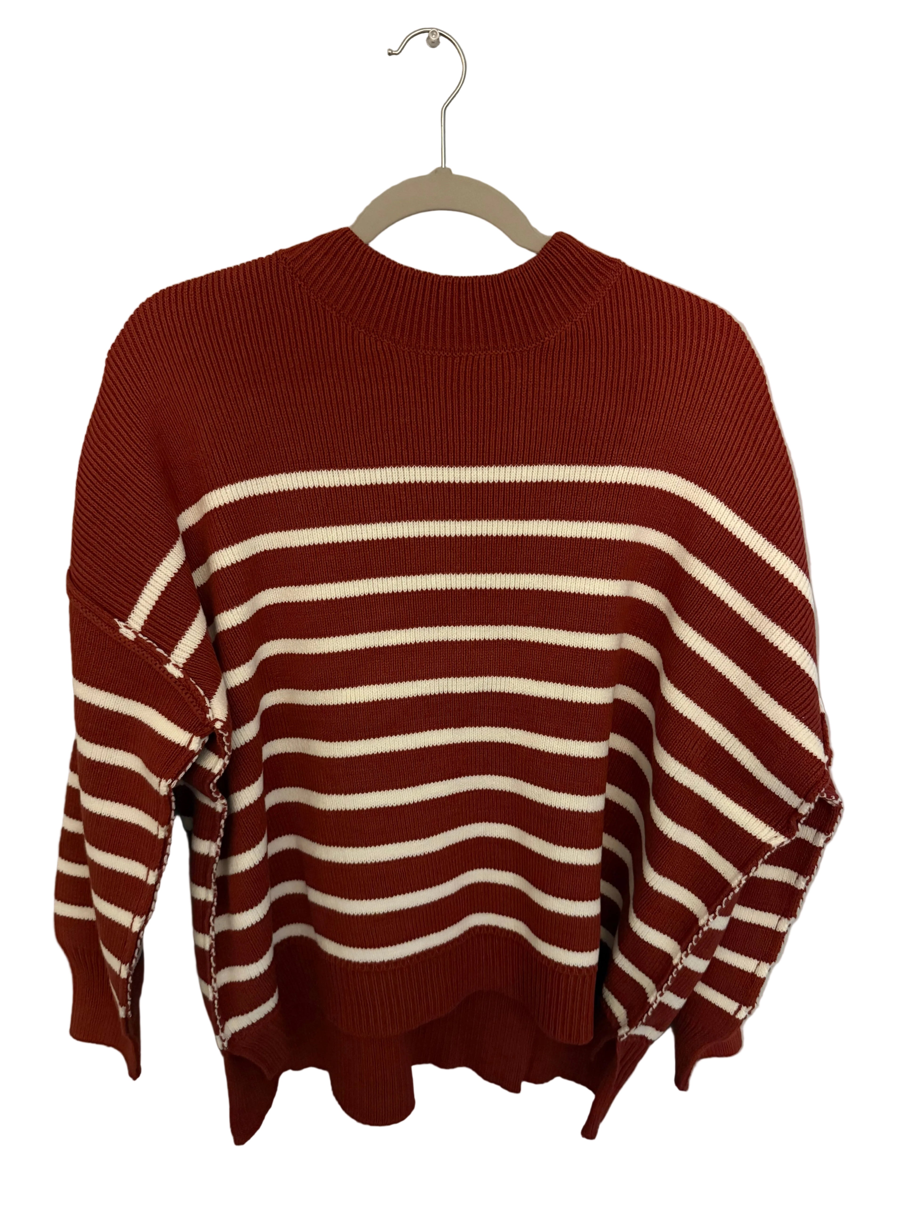 Striped Exposed Seam Sweater