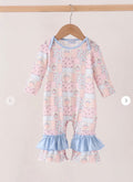 Pink Pumpkin Girl Romper