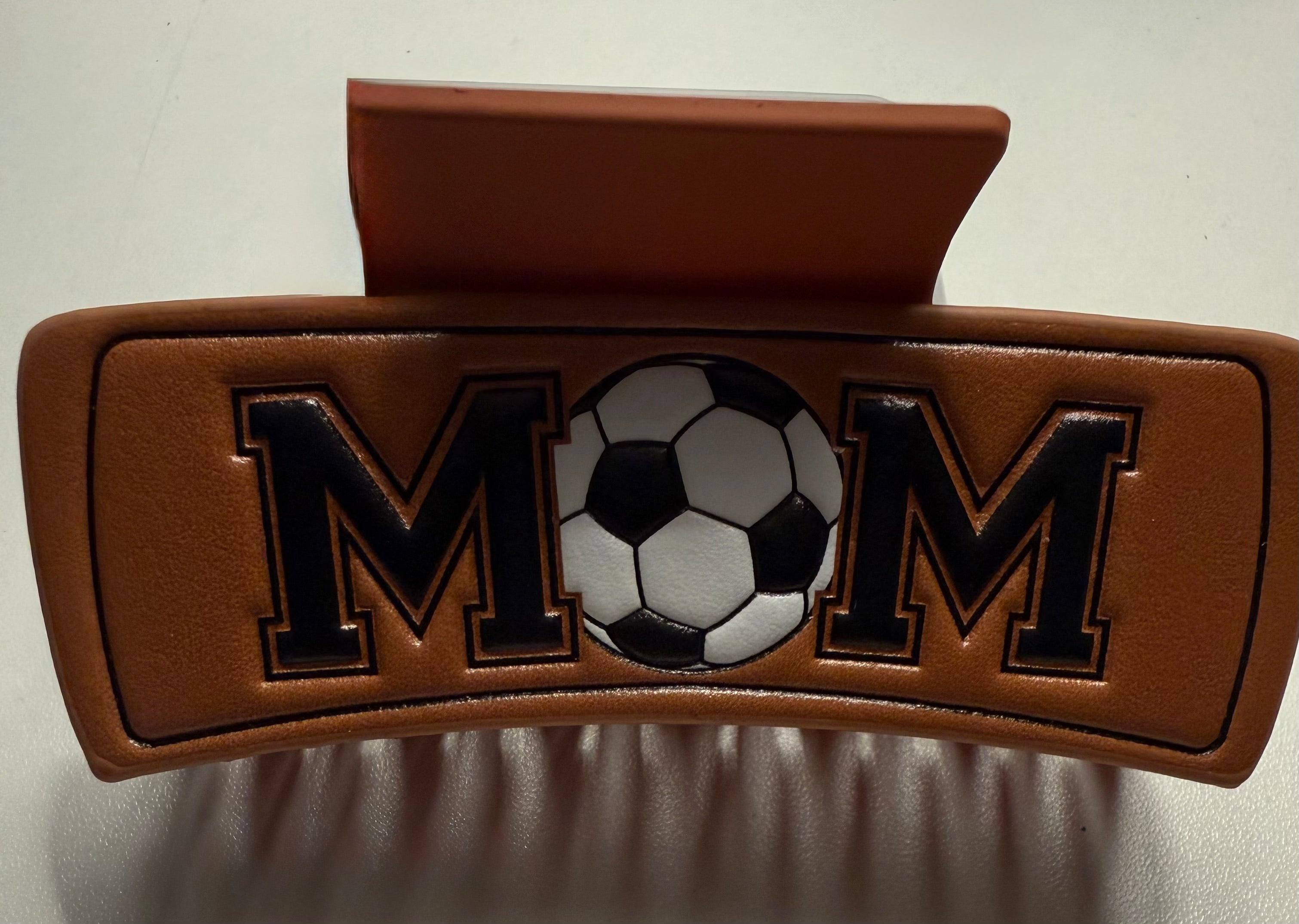 Soccer Mom Brown Embossed Hair Claw