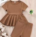 Cute Summer Short Set- brown