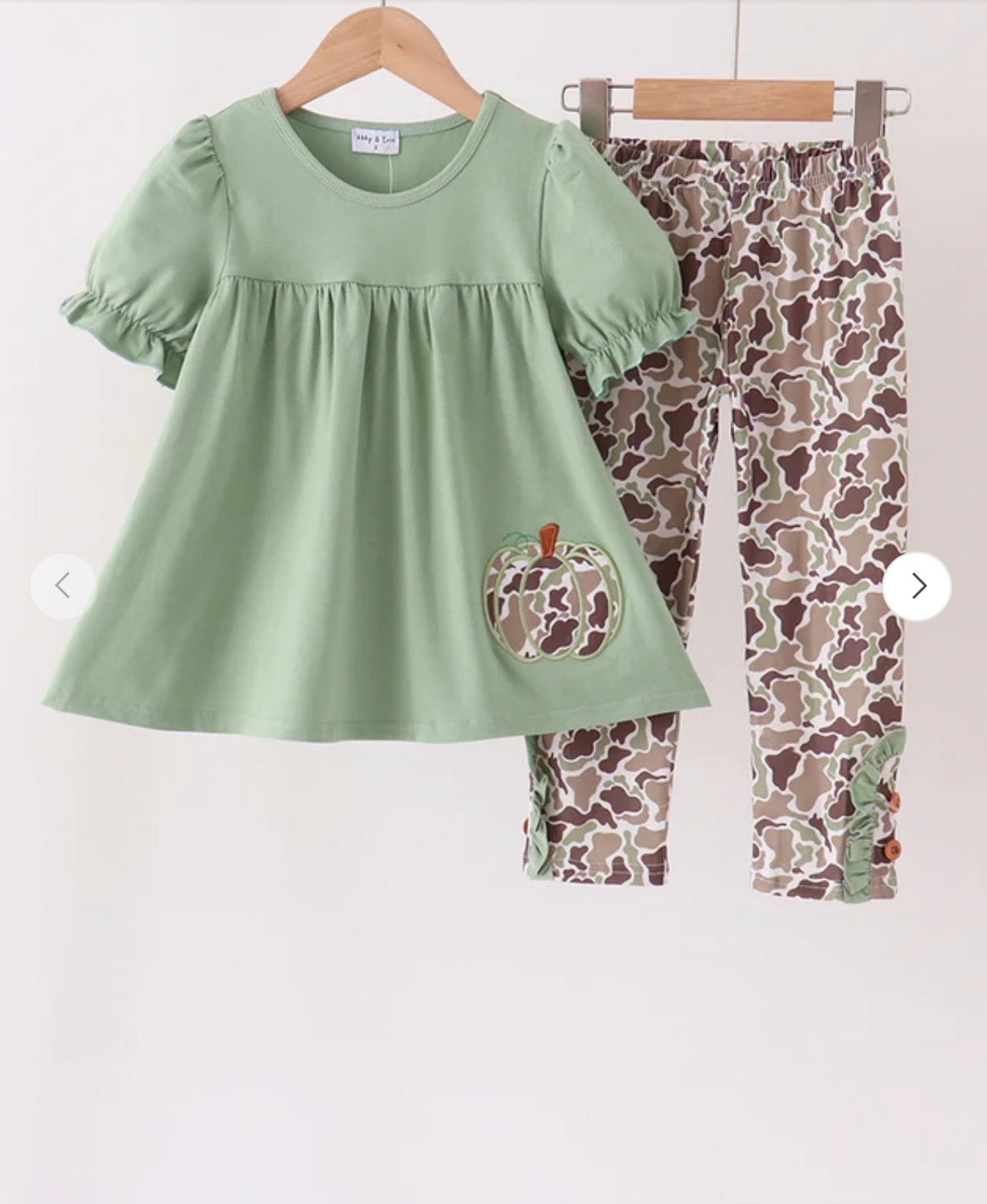 Camo Pumpkin Ruffle Pants Set- Girls