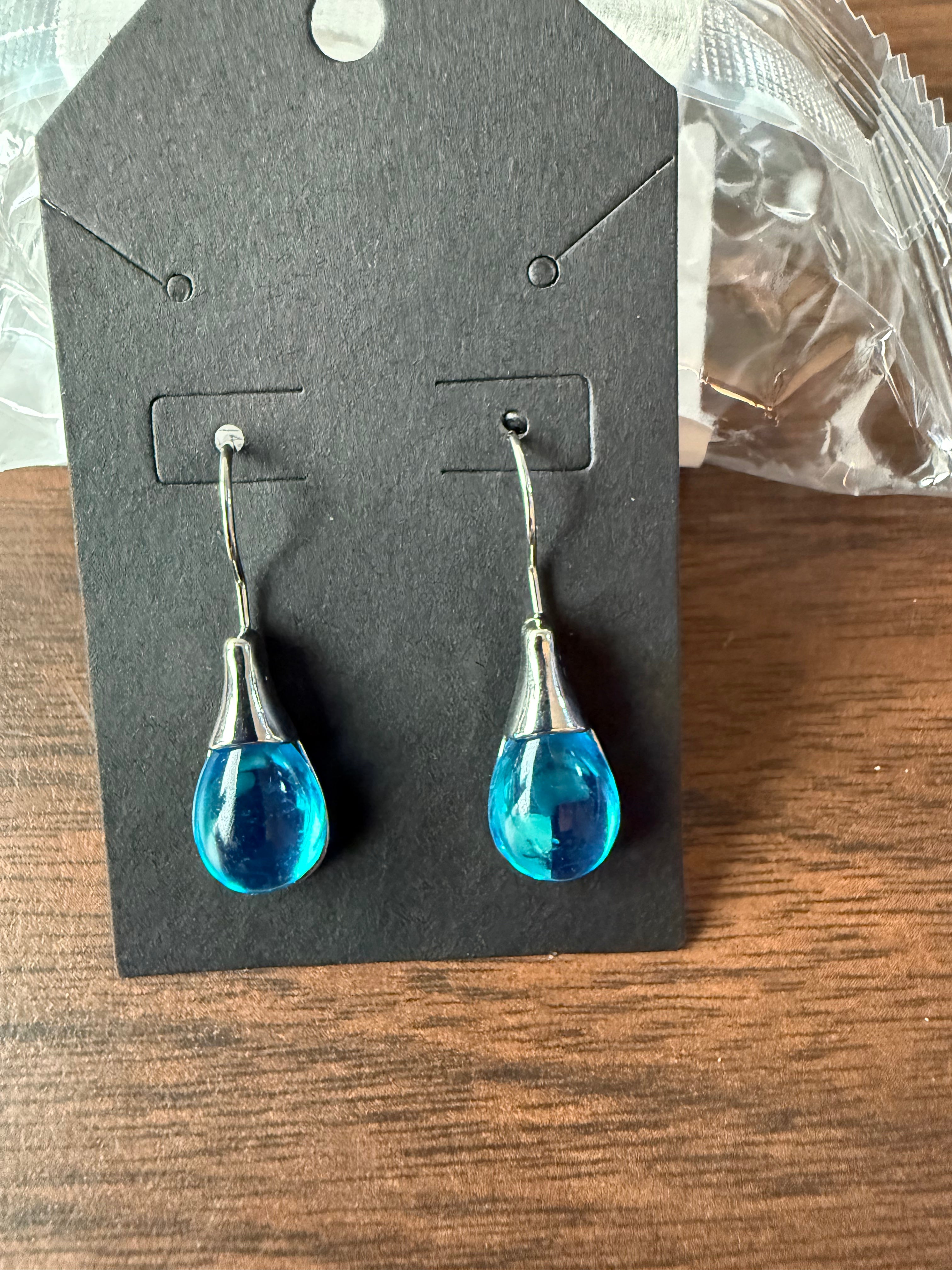 Trendy Sterling Silver Hypoallergenic Crystal Dangle Drop Earrings