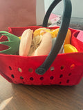 Kids Cloth Shopping Basket with food