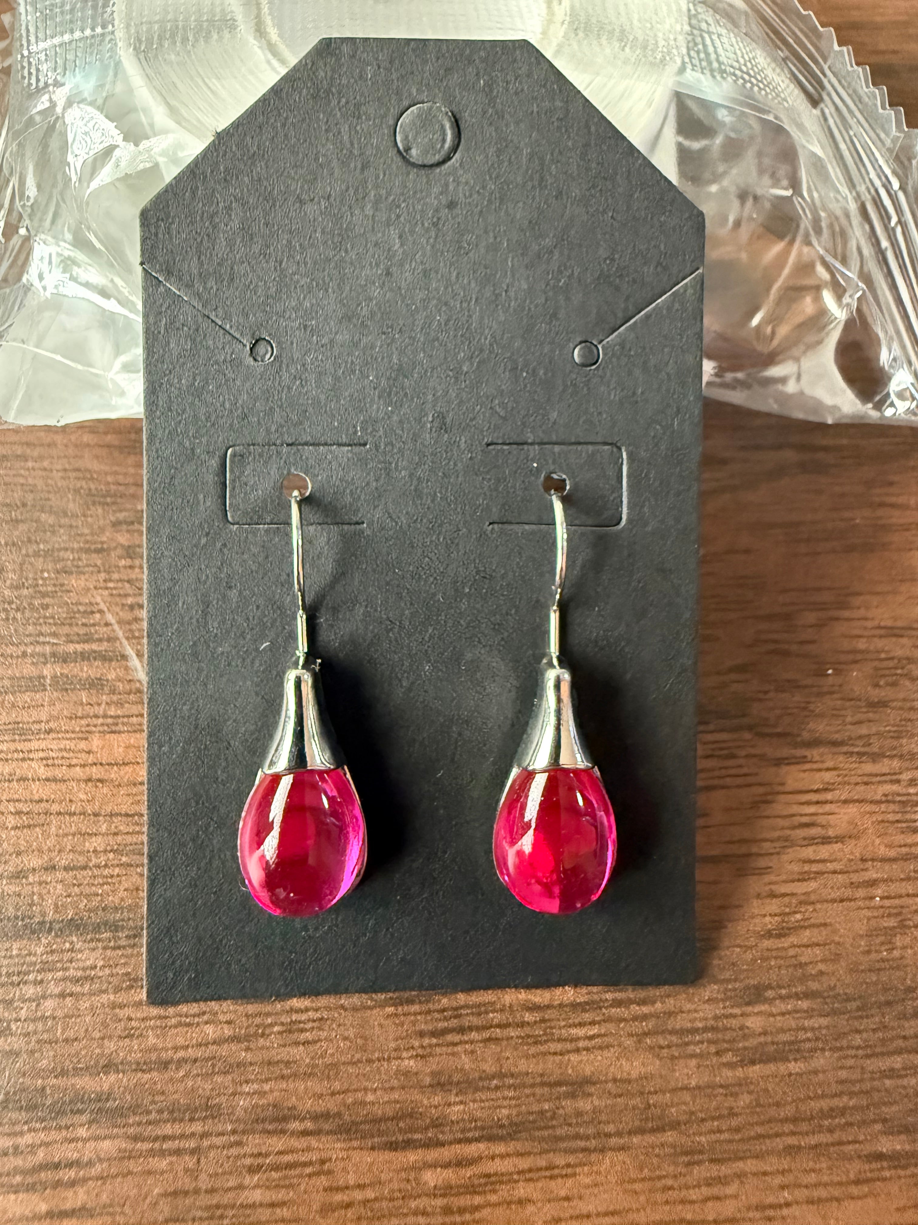 Trendy Sterling Silver Hypoallergenic Crystal Dangle Drop Earrings
