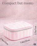 Pink Striped Make up Case