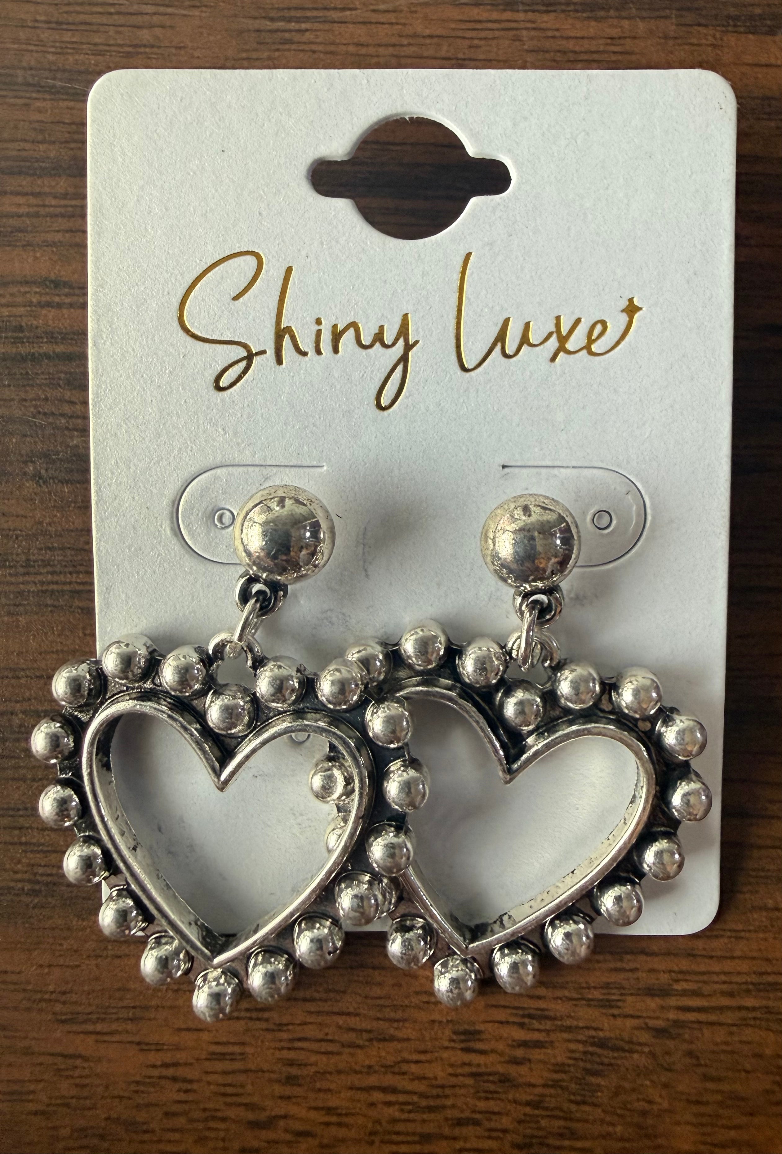 Silvertone Heart earrings